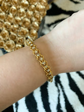 Vintage 1980's Gold Tone and Crystal Tennis Bracelet