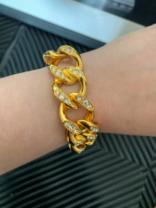 Kenneth Jay Lane Gold with Crystal Links Bracelet