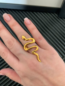 Kenneth Jay Lane Gold Snake Charmer Ring