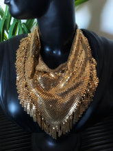 Vintage Whiting & Davis Rare Gold Mesh Fringe Bib Necklace