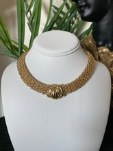 Vintage 1980's Gold Mesh Collar Necklace