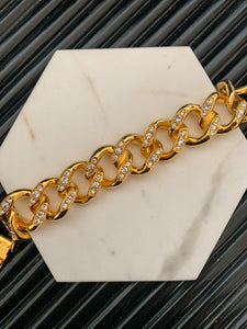 Kenneth Jay Lane Gold with Crystal Links Bracelet