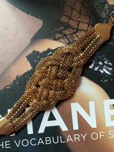 Vintage 1970's Dark Gold Mesh Braided Bracelet