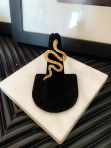 Kenneth Jay Lane Gold and Crystal Pave Snake Ring