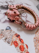 Vintage Kenneth Jay Lane Pink Jeweled Elephant Bracelet