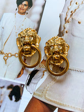 Vintage 1990's Kenneth Jay Lane Lion Head Earrings