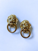 Vintage 1990's Kenneth Jay Lane Lion Head Earrings
