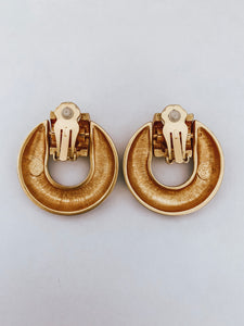 Vintage 1994 Elizabeth Taylor Zebra Door Knocker Earrings