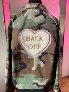"Back Off XOXO" Vintage Camo Jacket