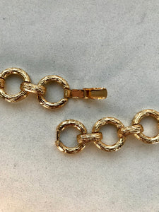 Vintage 1980's Kenneth Jay Lane Gold Plated Lion's Head Door Knocker Necklace