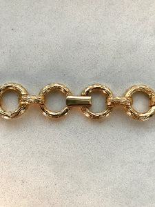 Vintage 1980's Kenneth Jay Lane Gold Plated Lion's Head Door Knocker Necklace