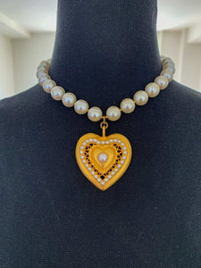 Vintage 1980's Chunky Heart Choker