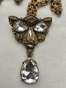 Vintage Oscar De La Renta Crystal Panther Necklace