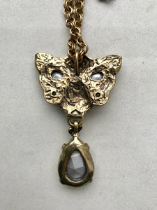 Vintage Oscar De La Renta Crystal Panther Necklace