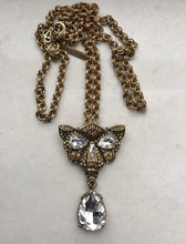 Vintage Oscar De La Renta Crystal Panther Necklace