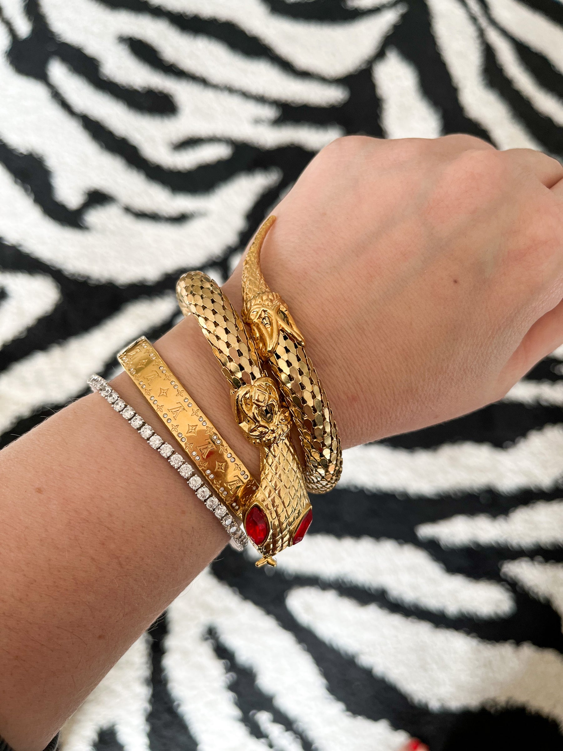 Vintage 1980's Gold Snake Bracelet