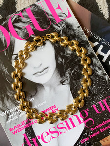 Vintage 1980's Gold Collar Necklace