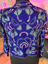 Vintage 1980's Royal Blue Sequin Jacket, L
