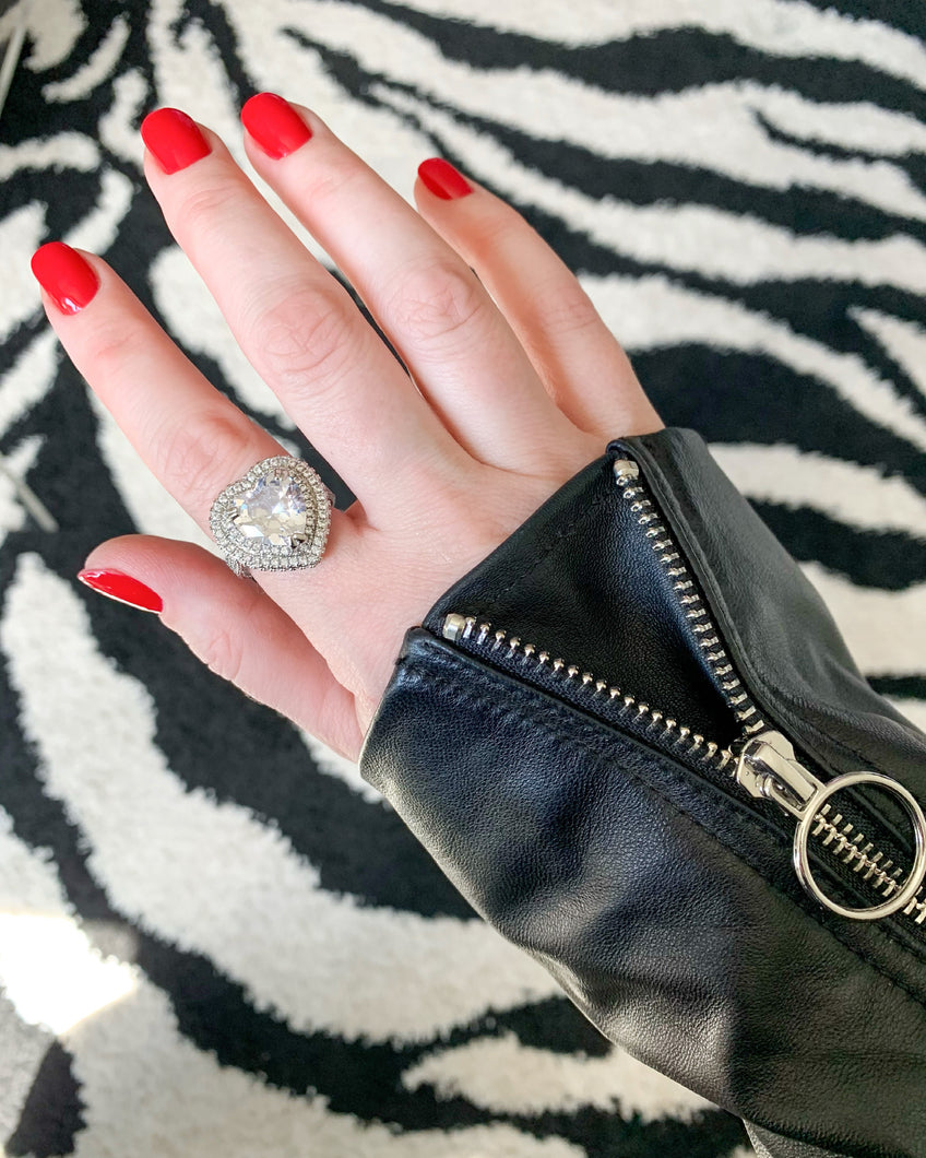 Heart of Glass Cocktail Ring