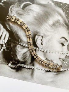 Stunning Vintage 1950's Rhinestone Tennis Bracelet