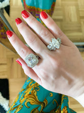 Stunning Oversized Vintage 1980's Marquis Cocktail Ring, Sz 7