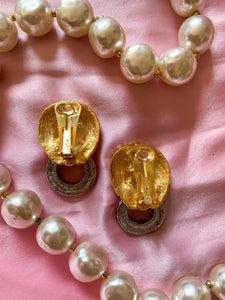 Kenneth Jay Lane Gold Lioness Pave Clip Earrings
