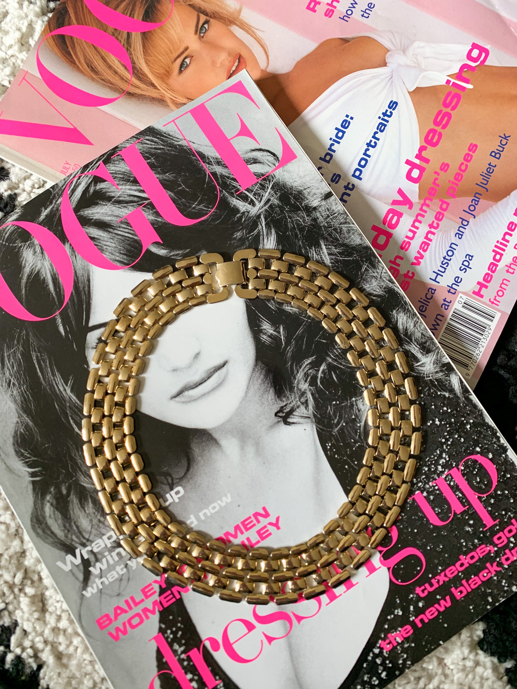 Vintage 1980's Gold Collar Necklace