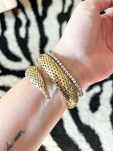 Vintage Whiting + Davis Gold Mesh Snake Bracelet
