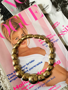 Vintage 1980's Gold Cube Collar Necklace