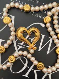 Vintage 1994 Gold Heart Brooch